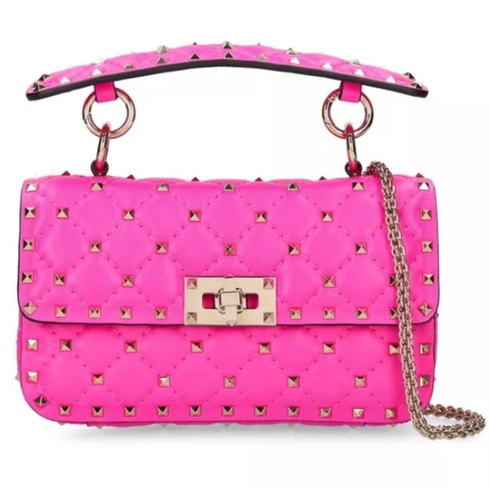 Valentino Garavani Rockstud Mini Pink Leather Shoulder Bag
